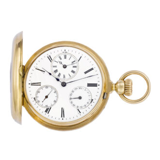 Unique Swiss 18 Carat gold half hunting pocket watch Circa 1868
