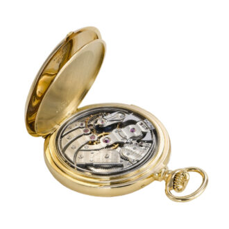 Swiss 18k yellow gold minute repeater with six complications Circa 1915