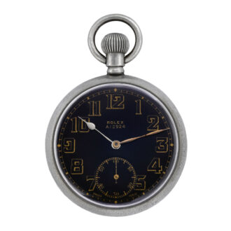Swiss nickel-cased keyless military pocket watch Circa 1940