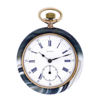 Swiss gold dress watch with agate stone case Circa 1920