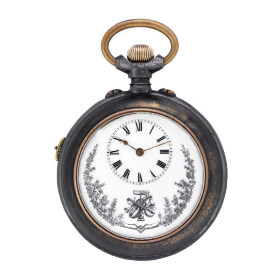 Swiss gun-metal automatically musical watch Circa 1900