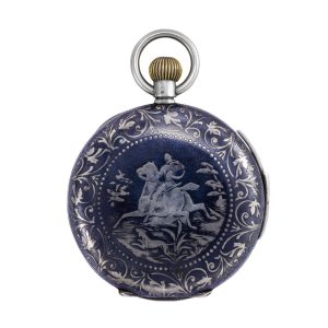 Swiss silver quarter repeating keyless pocket watch Circa 1890
