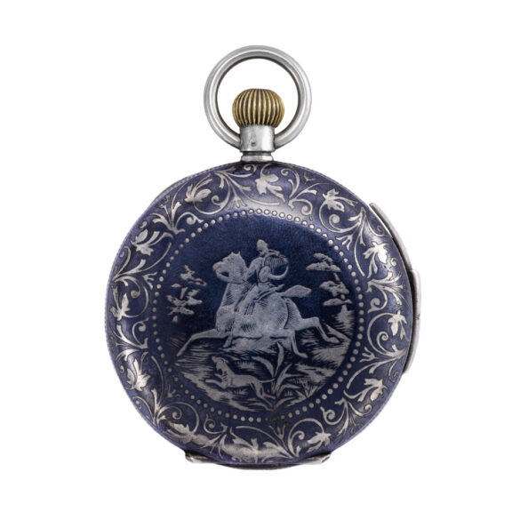 Swiss silver quarter repeating keyless pocket watch Circa 1890