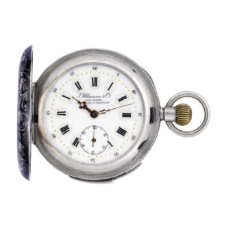 Swiss silver quarter repeating keyless pocket watch Circa 1890