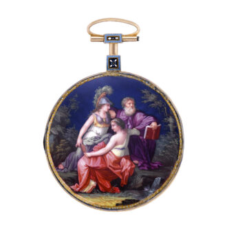 Swiss gold and enamel open faced cylinder watch Circa 1790