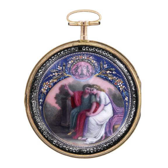 Swiss gold, enamel and paste-set pocket watch Circa 1810