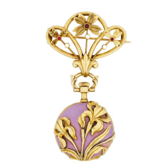 Swiss 18k gold Art Nouveau lady's pendant watch Circa 1900 Swiss 18k gold Art Nouveau lady's pendant watch Circa 1900