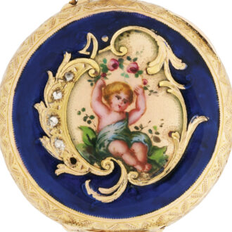 Swiss 18k gold open faced lady's pendant watch Circa 1900