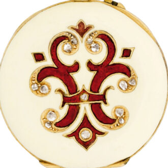 Swiss 18k gold and ivory enamel brooch watch Circa 1900