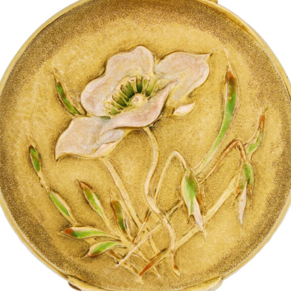 Fine Swiss 18k gold Art Nouveau brooch watch Circa 1900 Fine Swiss 18k gold Art Nouveau brooch watch Circa 1900