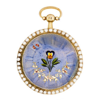 Swiss gold hunting cased lady's pendant watch Circa 1810