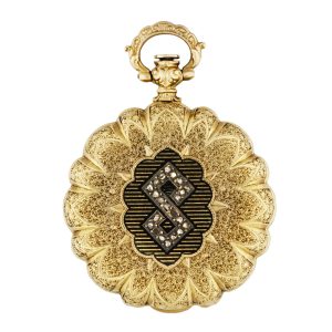 Swiss gold watch with entirely engraved covers Circa 1850