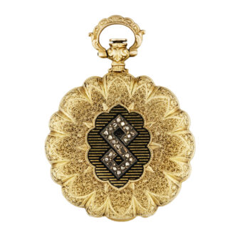 Swiss gold watch with entirely engraved covers Circa 1850