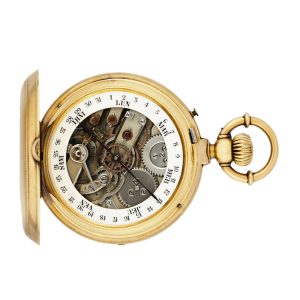 Swiss/French gold double-dialled pocket watch Circa 1890