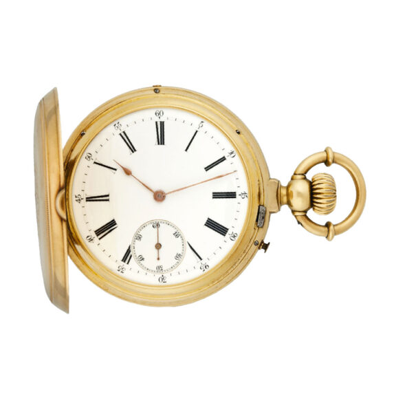 Swiss/French gold double-dialled pocket watch Circa 1890 Swiss/French gold double-dialled pocket watch Circa 1890