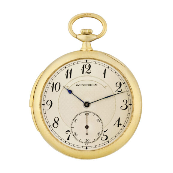 Swiss 18k yellow gold open faced minute repeater Circa 1920