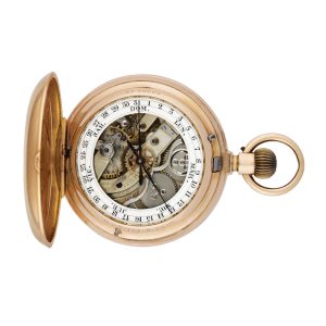 French pink gold double-dialled pocket watch Circa 1890