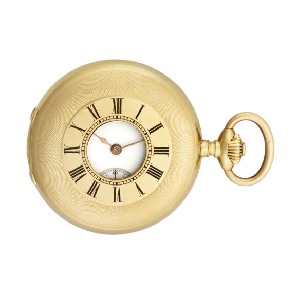 Swiss 18k gold half-hunting cased pocket watch Circa 1900