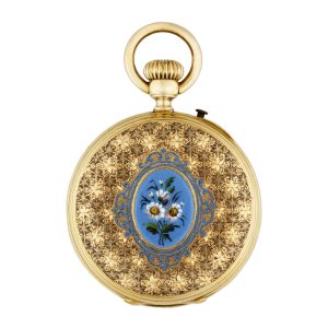 Small Swiss 18k gold cylinder pendant watch Circa 1890