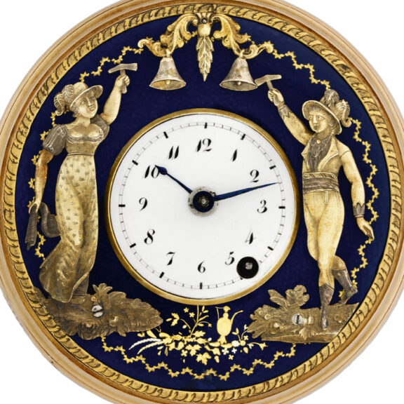 Swiss gold quarter repeater with automaton Jacks Circa 1815 Swiss gold quarter repeater with automaton Jacks Circa 1815