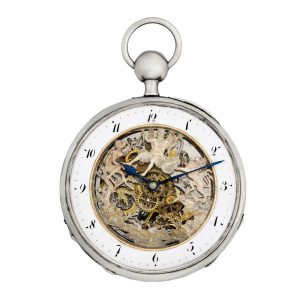 Swiss silver quarter repeater with automaton Jacks Circa 1820