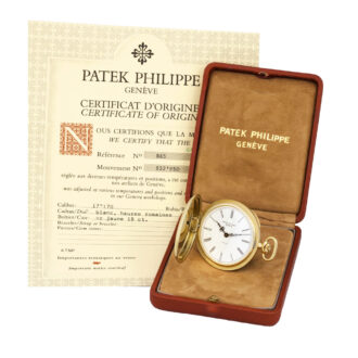 Swiss 18K yellow gold hunting cased dress watch Circa 1981