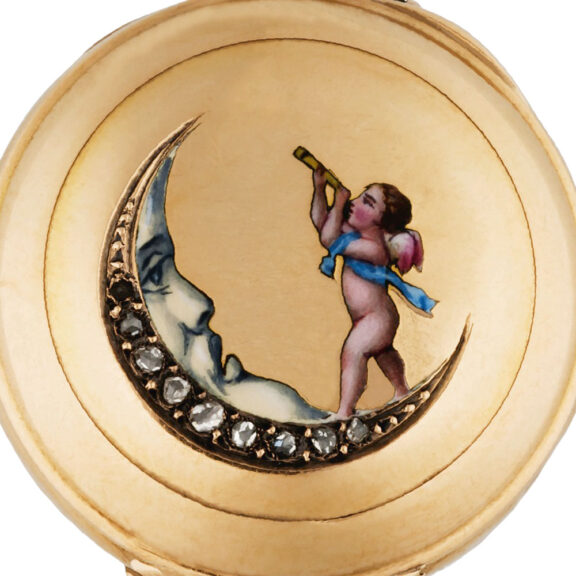 Very small Swiss 18k gold lady's pendant watch Circa 1890 Very small Swiss 18k gold lady's pendant watch Circa 1890