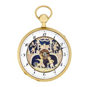 Rare Swiss gold repeater with six automaton jacks Circa 1810