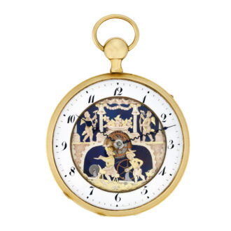Rare Swiss gold repeater with six automaton jacks Circa 1810