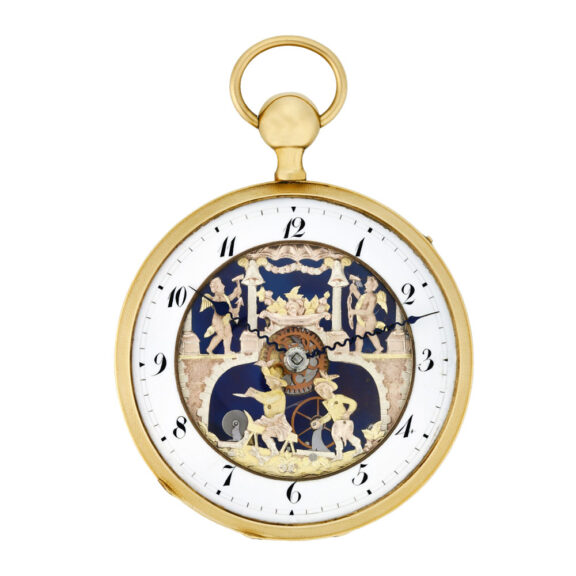 Rare Swiss gold repeater with six automaton jacks Circa 1810