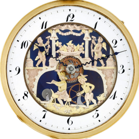 Rare Swiss gold repeater with six automaton jacks Circa 1810 Rare Swiss gold repeater with six automaton jacks Circa 1810
