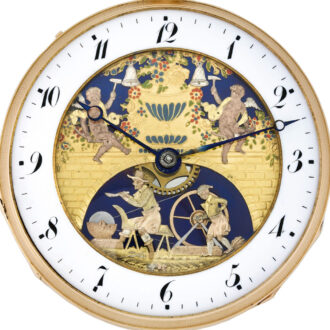 Swiss rose gold repeater with six automaton jacks Circa 1810