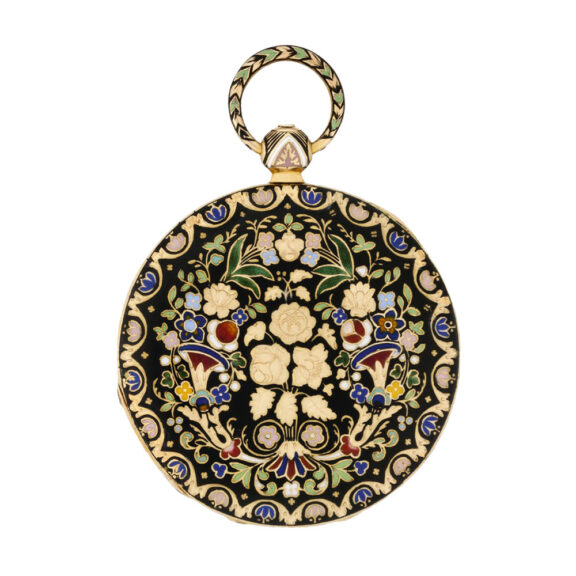 French gold, champlevé enamel decorated pocket watch Circa 1830 French gold, champlevé enamel decorated pocket watch Circa 1830