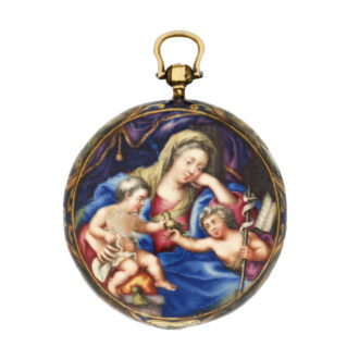 Swiss gold and painted-on enamel pendant watch Circa 1690