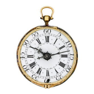 Swiss gold and painted-on enamel pendant watch Circa 1690