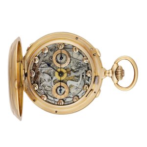 Swiss gold repeater with chronograph and grande sonnerie Circa 1890
