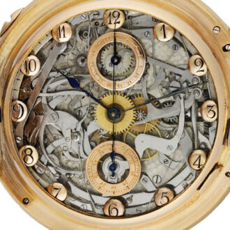Swiss gold repeater with chronograph and grande sonnerie Circa 1890
