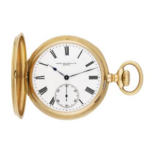 Swiss 18K gold hunting cased lever pocket watch Circa 1905