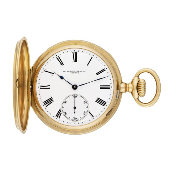 Swiss 18K gold hunting cased lever pocket watch Circa 1905