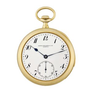 Swiss gold pocket watch with extra movement Circa 1910