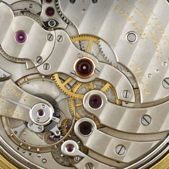 Swiss gold pocket watch with extra movement Circa 1910 Swiss gold pocket watch with extra movement Circa 1910