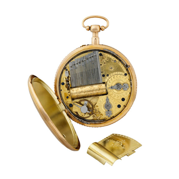Rare Swiss gold quarter repeating musical pocket watch Circa 1820 Rare Swiss gold quarter repeating musical pocket watch Circa 1820