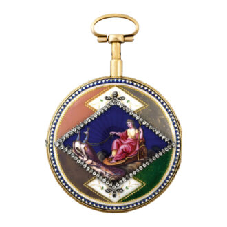 Swiss gold enamel and diamond set pocket watch Circa 1780