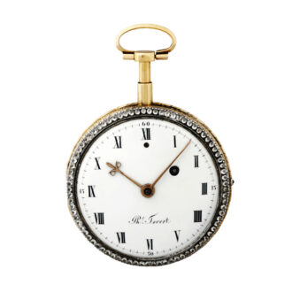 Swiss gold, enamel and rose-cut diamond pocket watch Circa 1780