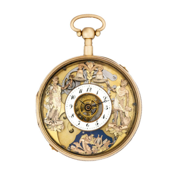 Swiss gold half-skeletonised erotic automaton Circa 1815 Swiss gold half-skeletonised erotic automaton Circa 1815