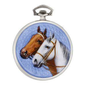 Swiss silver and enamel keyless lever dress watch Circa 1925