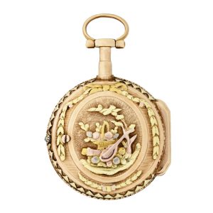 French Louis XV 20K varicoloured gold lady's pendant watch Circa 1770