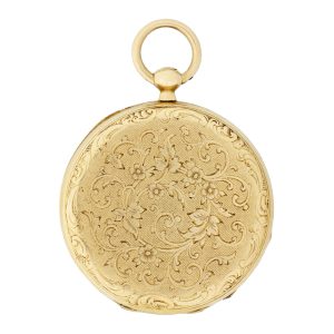 French 18K gold open faced lady's pendant watch Circa 1850