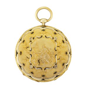 Swiss gold and enamel extra flat pocket watch Circa 1830