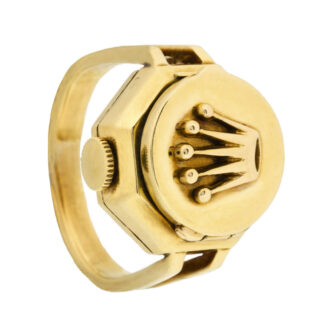 Swiss 18 carat gold octagonal ring watch Circa 1950 Swiss 18 carat gold octagonal ring watch Circa 1950
